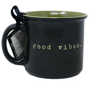 Wholesale - Debossed "Good Vibes" Camper Mug with Inside Green Nicole Miller C/P 36, UPC: 195010133470